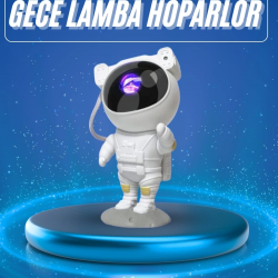 Mey İthalat® Projeksiyon Astronot Lamba Speaker Sevimli Astronot Bluetooth Hoparlör