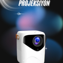 Mey İthalat® Projeksiyon Ev Sineması Bluetooth 4k HD Kaliteli Görüntü Kumandalı