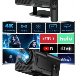 Mey İthalat® Projektör Siyah Android Taşınabilir Sinema Projeksiyon Wifi Destekli En Güncel Sürüm Akıllı