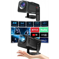 Mey İthalat® Projektör Siyah Android Taşınabilir Sinema Projeksiyon Wifi Destekli En Güncel Sürüm Akıllı