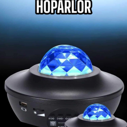 Mey İthalat® Projektör Yıldız Gece Lambası Disko Topu Bluetooth Bağlantılı Taşınabilir Şarjlı