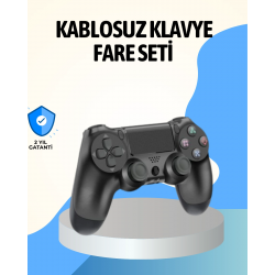 Mey İthalat® PS4 Uyumlu Kablosuz Oyun Kolu Ergonomik Çift Titreşimli