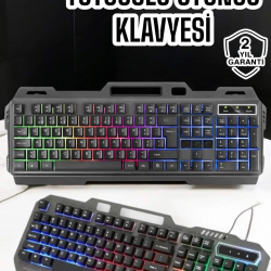 Mey İthalat® Q Klavye RGB Işıklı Klavye Ve Mouse Seti Kablolu Mouse Hediyeliş