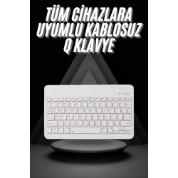 Mey İthalat® Q Klavye Türkçe Bluetooth Klavye Tüm Cihazlara Uyumlu Kablosuz