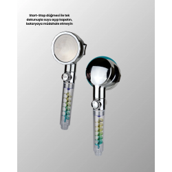 Mey İthalat® Rahatlatıcı Yağmur Etkili El Duşu – Döner Pervaneli, Dayanıklı ve Şık Tasarım