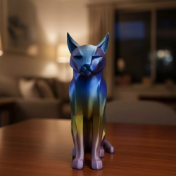 Mey İthalat® Rainbow Renkli Kedi Biblosu Dekoratif Masa ve Raf Süsü