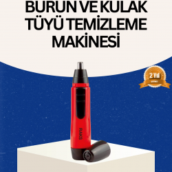 Mey İthalat® Raks Kırmızı Tüy Temizleme Cihazı Kulak Burun Pilli Ergonomik