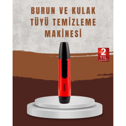 Mey İthalat® Raks Leo Burun Kulak Tüy Alma Makinesi 45 dk Şarj Süreli Kırmızı