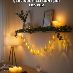 Mey İthalat® Ramazan Bayram Süslemesi İçin LED Işık Cami Figürlü Dekoratif Tasarım