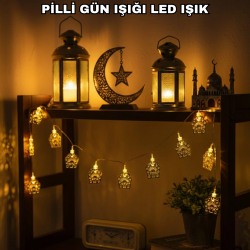 Mey İthalat® Ramazan ve Bayram Dekoratif LED Işık Cami Figürlü Sıcak Sarı Aydınlatma