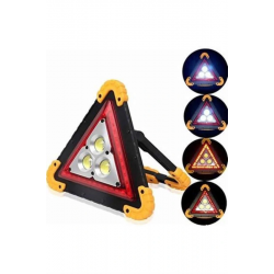 Mey İthalat® Reflektör Işıklı Ikaz Lambası Şarjlı Çok Fonksiyonlu Işıklı Üçgen Reflektör