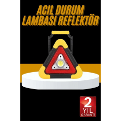 Mey İthalat® Reflektör Işıklı Ikaz Lambası Şarjlı Çok Fonksiyonlu Işıklı Üçgen Reflektör