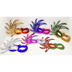 Mey İthalat® Rengarenk Kağıt Malzemeden İmal Parti Balo Maskesi 6 Adet