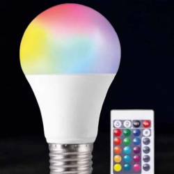 Mey İthalat® Renk Değiştirebilen RGB Işıklı Led Ampul A+Enerji 15 Watt Led Işık