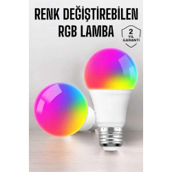 Mey İthalat® Renk Değiştirebilen RGB Işıklı Led Ampul A+Enerji 15 Watt Led Işık