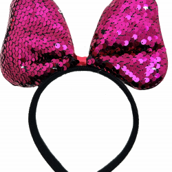 Mey İthalat® Renk Değiştiren Pullu Payetli Fiyonk Parti Tacı Fuşya Gümüş Renk 20x16 cm