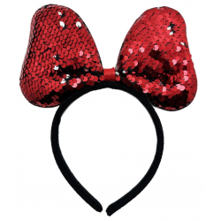 Mey İthalat® Renk Değiştiren Pullu Payetli Parti Tacı Kırmızı Gümüş Renk 20x16 cm