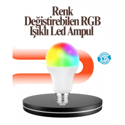 Mey İthalat® Renk Değiştiren RGB LED Ampul 16 Renk Uzaktan Kumandalı 2025 Model