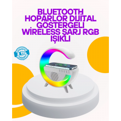 Mey İthalat® Renkli Işıklı 15W Kablosuz Şarjlı Masa Lambası