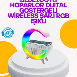 Mey İthalat® Renkli Işıklı 15W Kablosuz Şarjlı Masa Lambası