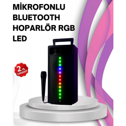 Mey İthalat® Renkli Işıklı Bluetooth Hoparlör – Taşınabilir, Güçlü Ses Performansı