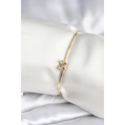 Mey İthalat® Renkli Kelebek Figür Gold Renk Pirinç Kadın Bileklik