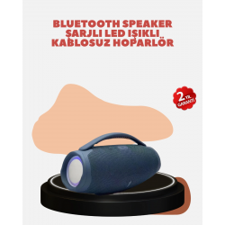 Mey İthalat® Renkli LED Efektli Suya Dayanıklı Taşınabilir Kablosuz Hoparlör