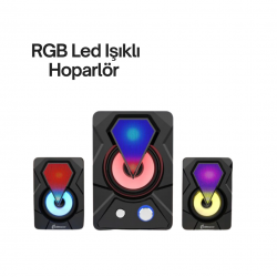 Mey İthalat® Renkli LED Işıklı Hoparlör