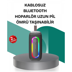 Mey İthalat® Renkli LED Işıklı Kablosuz Hoparlör IP67 Sertifikalı