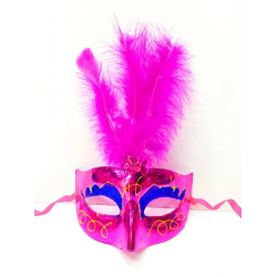 Mey İthalat® Renkli Tüylü Venedik Parti Maskesi Karışık Renk 12 Adet