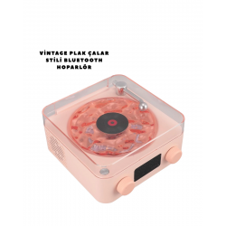 Mey İthalat® Retro Bluetooth Hoparlör PEMBE