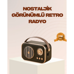 Mey İthalat® Retro Bluetooth Radyo – Nostaljik Tasarım, TF Kart ve USB Destekli