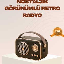 Mey İthalat® Retro Bluetooth Radyo – Nostaljik Tasarım, TF Kart ve USB Destekli