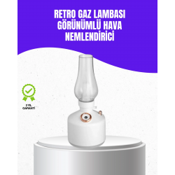 Mey İthalat® Retro Gaz Lambası Görünümlü Ledli Buhar Püskürtücü Aroma Difüzör