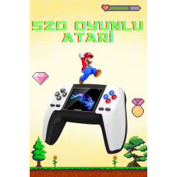 Mey İthalat® Retro Konsol P5 Uyumlu Taşınabilir 520 Oyunlu Kablosuz Game Stick