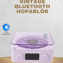 Mey İthalat® Retro Pikap Tasarımlı Bluetooth Hoparlör – Projektörlü Şarjlı Lamba