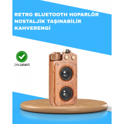 Mey İthalat® Retro Radyo Tasarım Bluetooth Hoparlör 1800mAh Uzun Çalma Süresi
