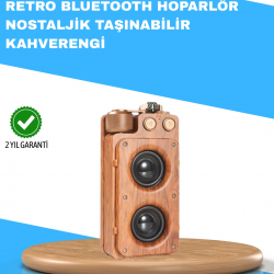 Mey İthalat® Retro Radyo Tasarım Bluetooth Hoparlör 1800mAh Uzun Çalma Süresi