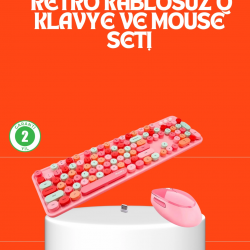 Mey İthalat® Retro Tarz Bluetooth 5.1 Klavye – Win/OSX/Android/iOS Uyumlu