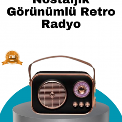 Mey İthalat® Retro Tarz Kablosuz Radyo – Bluetooth, USB ve TF Kart Girişli