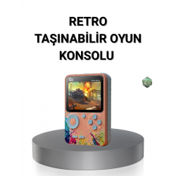 Mey İthalat® Retro Taşınabilir Oyun Konsolu 500 Klasik Oyunlu, 3.0 İnç Renkli Ekran