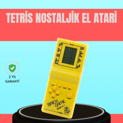 Mey İthalat® Retro Tetris El Aterisi – Pil ile Çalışan Taşınabilir Mini Oyun Konsolu