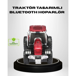 Mey İthalat® Retro Traktör Tasarımlı Kablosuz Hoparlör USB TF AUX FM Destekli