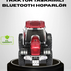 Mey İthalat® Retro Traktör Tasarımlı Kablosuz Hoparlör USB TF AUX FM Destekli