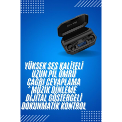 Mey İthalat® Rgb Işıklı Çift Mikrofonlu Siyah Profesyonel  Kulaklığı Kablosuz Kulakiçi