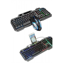 Mey İthalat® RGB Işıklı Gaming  Klavye Q Klavye Mouse Hediyeli