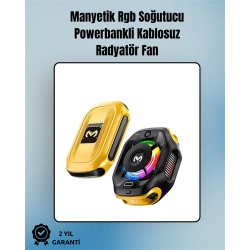 Mey İthalat® RGB Işıklı Girdap Fanlı Mobil Soğutucu | Manyetik Montaj | Type-C Girişli