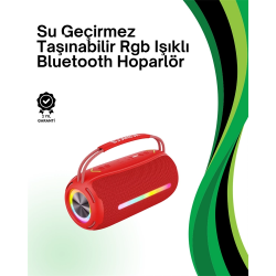 Mey İthalat® RGB Işıklı Taşınabilir Hoparlör – Çoklu Bağlantı Desteği