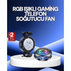 Mey İthalat® RGB Işıklı Telefon Soğutucu Fan Gaming Cooler Süper Hızlı Soğutma