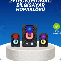 Mey İthalat® RGB Işıklı USB Hoparlör Seti 9W Çıkış Gücü Derin Bas
